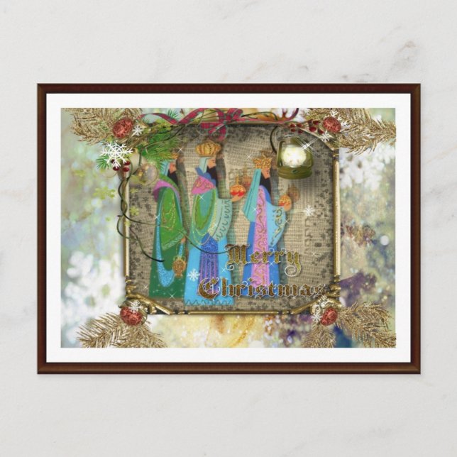 Tre Kung orienterat julkort Helg Vykort (Framsida)