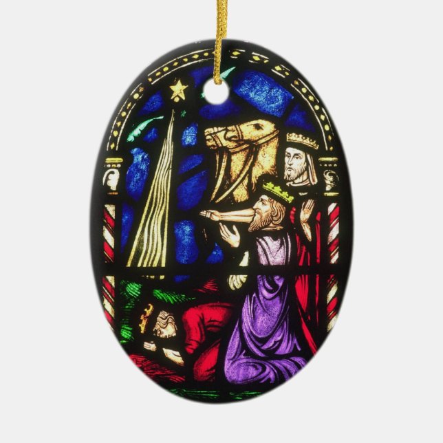 Tre kungar efter stjärnan julgransprydnad keramik (Framsidan)