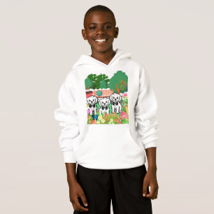 Tre kute vita valpar utomhus Äventyr i parker T Shirt