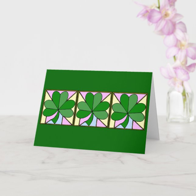 TRE KVARTER MED SKAMROCKER, "ST. PATRICK'S DAY G KORT (Orkide)