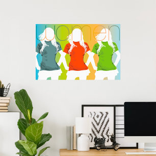 Tre kvinnor - färgstarka Poster