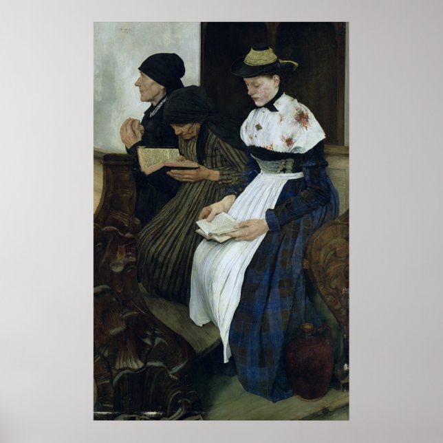 Tre kvinnor i kyrkan, 1882 poster (Framsidan)