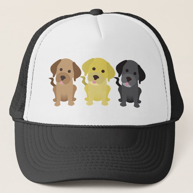 Tre Labrador Retrievers Truckerkeps (Framsida)