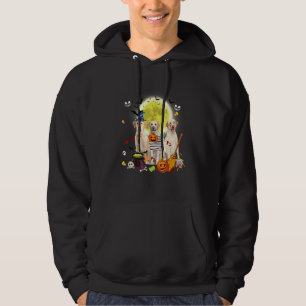 Tre Labradorhundar Häxa Skrämmande Mummy Halloween Hoodie