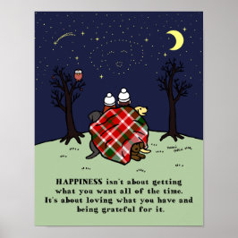 Tre Labradors Family och Starry Himlar Poster