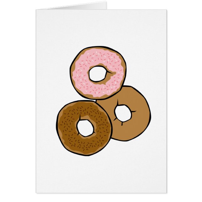 Tre läckra Donuts Hälsningskort (Framsidan)