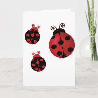 Tre Ladybugs Kort