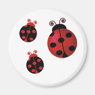Tre Ladybugs Magnet