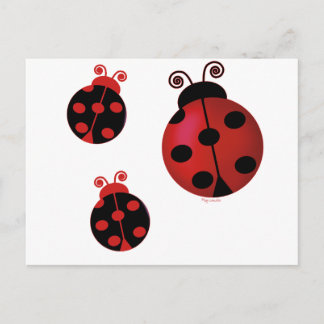 Tre Ladybugs Vykort