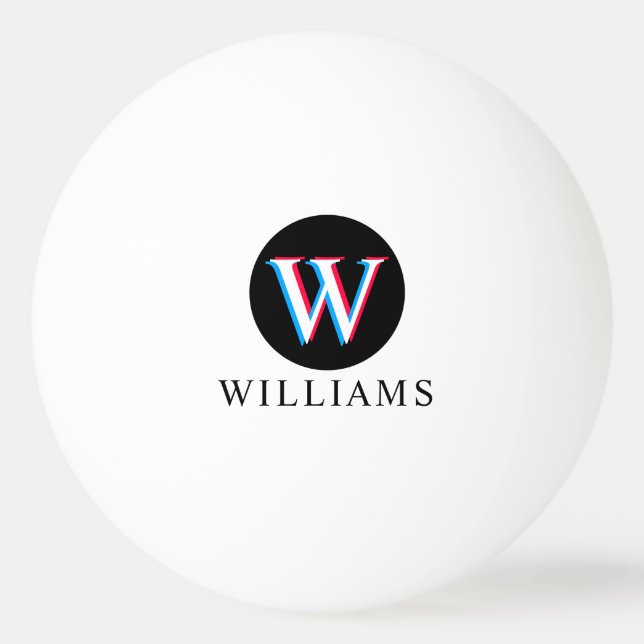 Tre Lagrar Färg Monogram Ping Pong Boll (Framsidan)