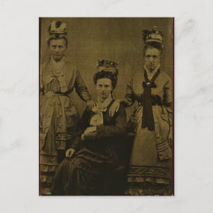 Tre Land Kvinnor runt 1870 Vykort