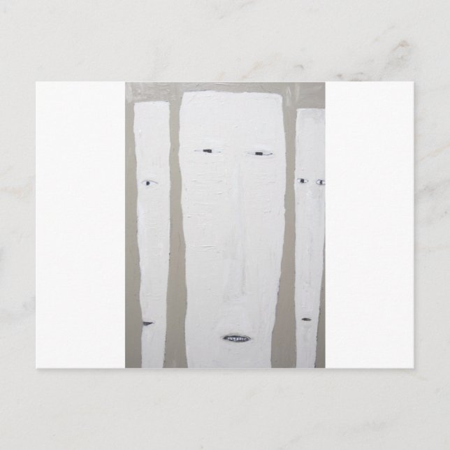 Tre långa Ansikte (Naive expressionism) Vykort (Framsida)