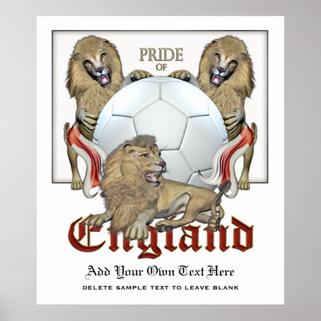 Tre Lejon-Pridet i fotboll i England Poster (Framsidan)