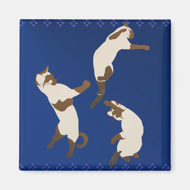 Tre lekande siamesiska magnet (Framsidan)