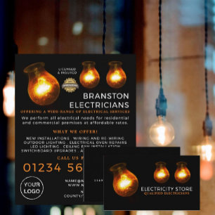 Tre Lightbulbs, elektriker Visitkort