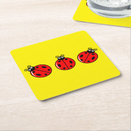 Tre liitle Ladybugs - Papper Underlägg