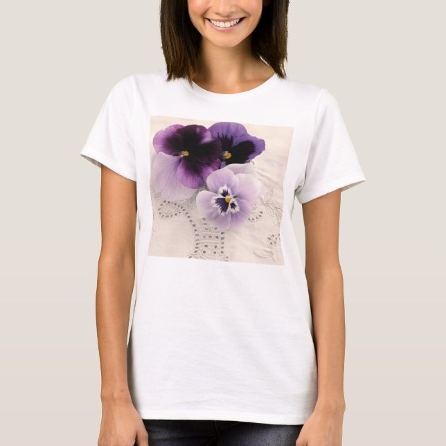 Tre lila pansier tee (Framsida)
