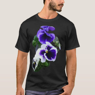 Tre Lila Pansies på en rad T Shirt