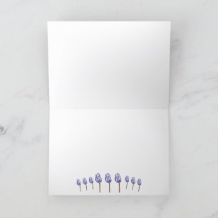 Tre Lila Tulips Greeting Card-minimal Elegance Tack Kort