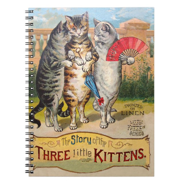 Tre lilla Kittens Mor Goose Illustration Anteckningsbok (Framsidan)