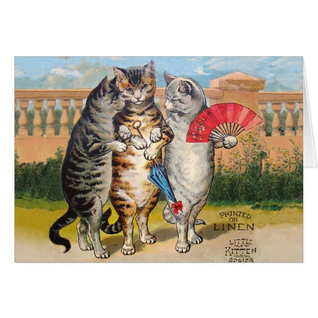 Tre lilla Kittens Mor Goose Illustration Hälsningskort (Framsidan Horizontal)