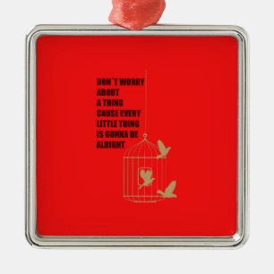 Tre lite fåglar julgransprydnad metall