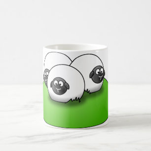 Tre lite fårmuggar kaffemugg