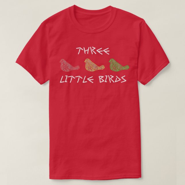 Tre Little Birds Afrika Music Reggae Rasta 3 T Shirt (Design framsida)