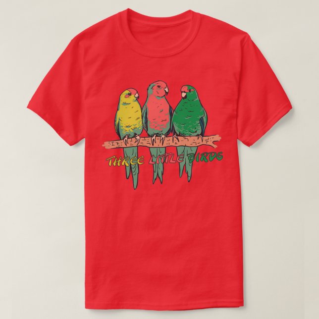 Tre Little Birds Afrika Music Reggae Rasta (3) T Shirt (Design framsida)