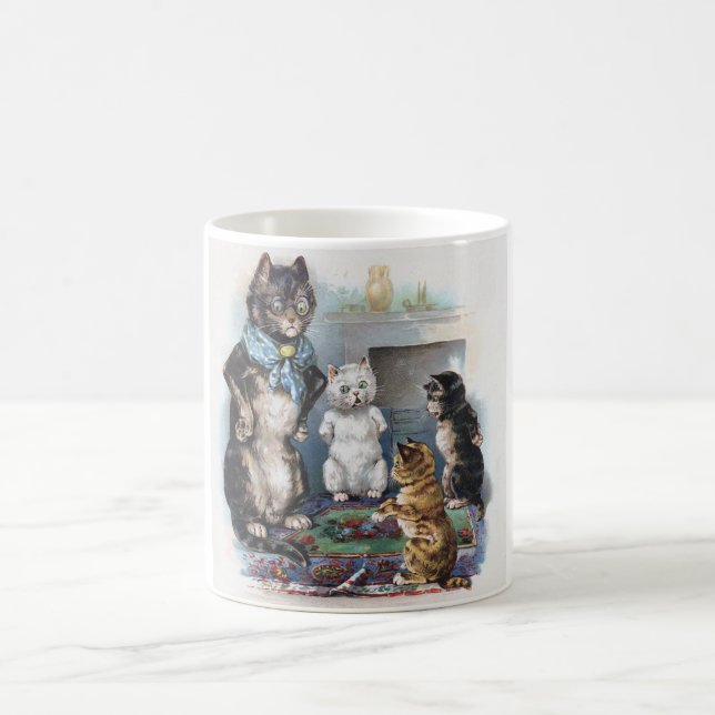 Tre Little Kittens och Mor, Louis Wain Kaffemugg (Center)