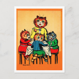 Tre Little Kittens och Mor, Louis Wain Vykort