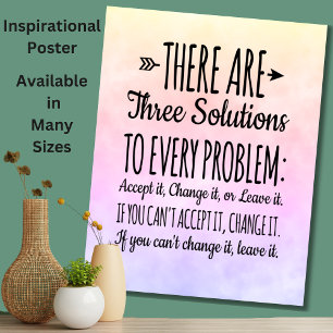 Tre lösningar på varje probleminspirerande - poster