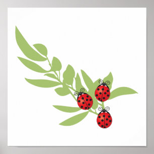 Tre Lucky Ladybugs Poster