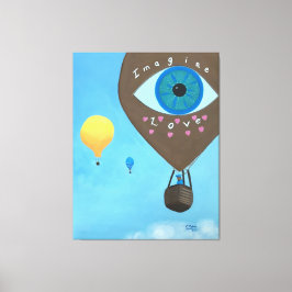 Tre Luftballonger Imagine Kärlek Wrapped Canvas
