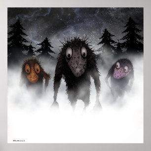Tre lustigt monster troll poster