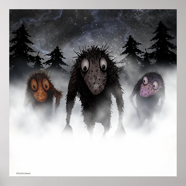 Tre lustigt monster troll poster (Framsidan)