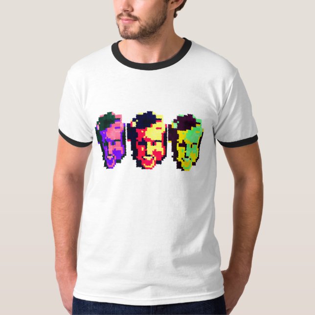 Tre lyckliga ansikten t shirt (Framsida)