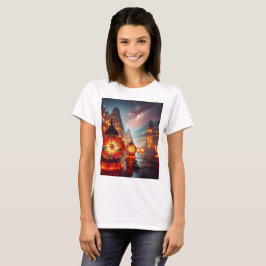 tre lyktor med ord-blomman på dem t shirt