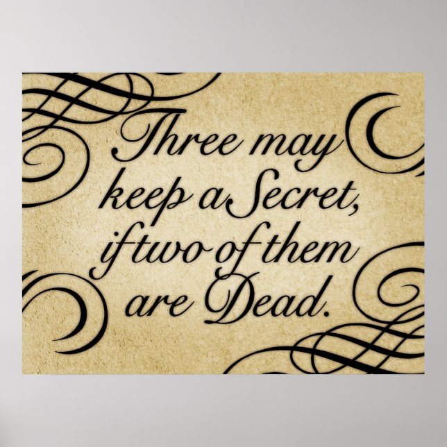 Tre maj Behålla A Secret Poster (Framsidan)