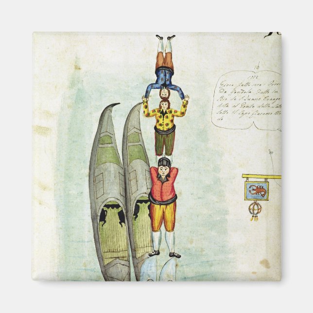 Tre manar balansering på två gondoler, 1772 magnet (Framsidan)