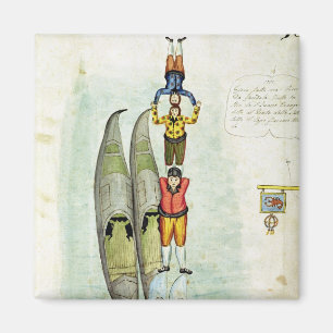 Tre manar som balanserar på två gondoler, 1772 magnet