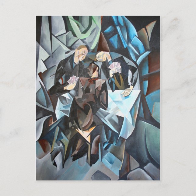 Tre Manar uppspelningskort Geometric Art. efter Ro Vykort (Framsida)