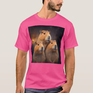 Tre Måne Capybara Älskare Capibara Rodent Animal C T Shirt