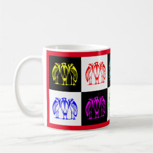 Tre marabou-design med flera färger kaffemugg