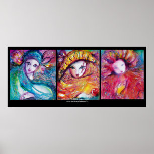 TRE MASKS /Venetian Carnival Ansikte Poster