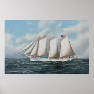 Tre Mast Schooner Andrew C Pierce Poster