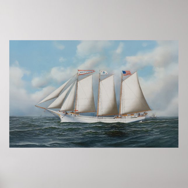 Tre Mast Schooner Andrew C Pierce Poster (Framsidan)