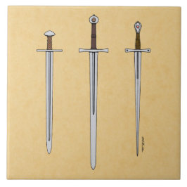 Tre medeltida ord 2016 kakelplatta