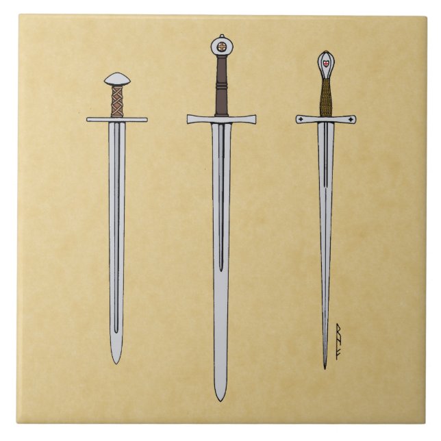 Tre medeltida ord 2016 kakelplatta (Framsidan)