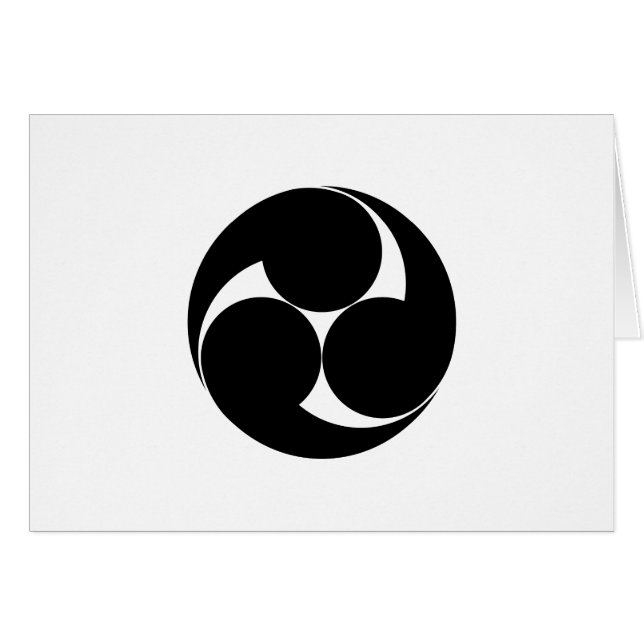 Tre medsols virvlar (Jinuki) Hälsningskort (Framsidan Horizontal)